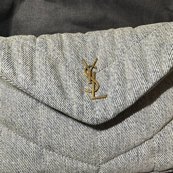 Saint Laurent Loulou Puffer Denim Pouch - Picture 8 of 16